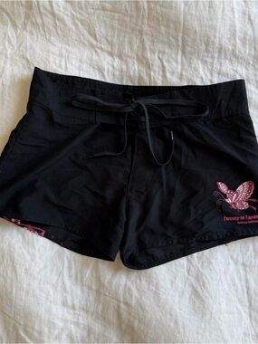 Y2K Japanese tweety bird Looney Tunes black graphic mini shorts